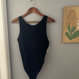 NWT TopShop Black Low Back Body Suite